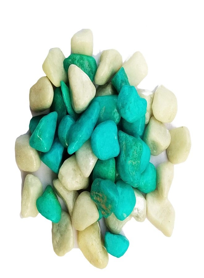 Maalavya Sky Blue with White Color Marble Pebbles
